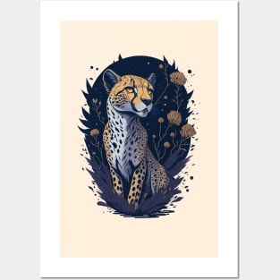 Cartoon Leopard In Vintage Retro Style Posters and Art